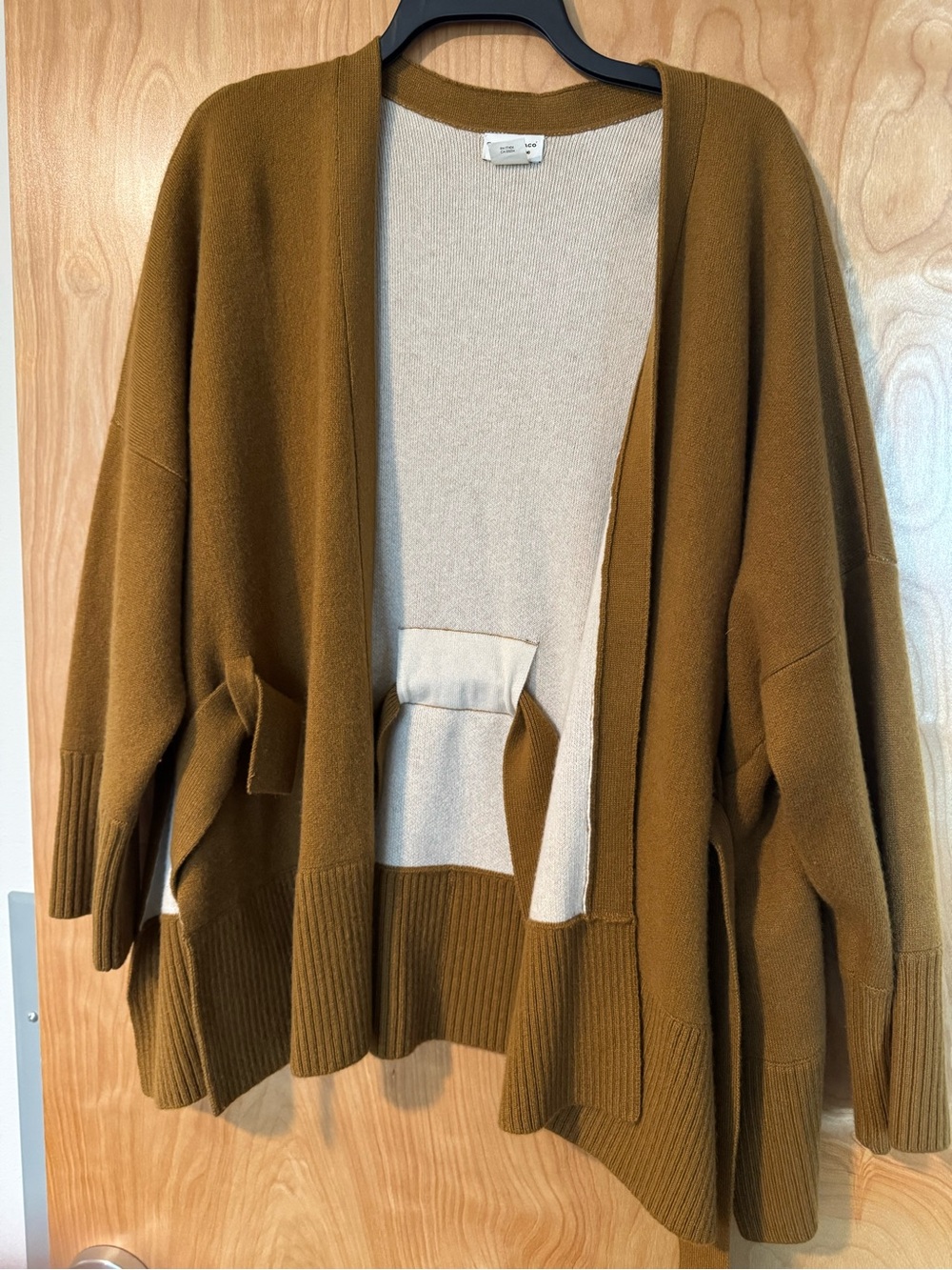 Club Monaco Mustard Knit Cashmere Open-Front Women’s Cardigan